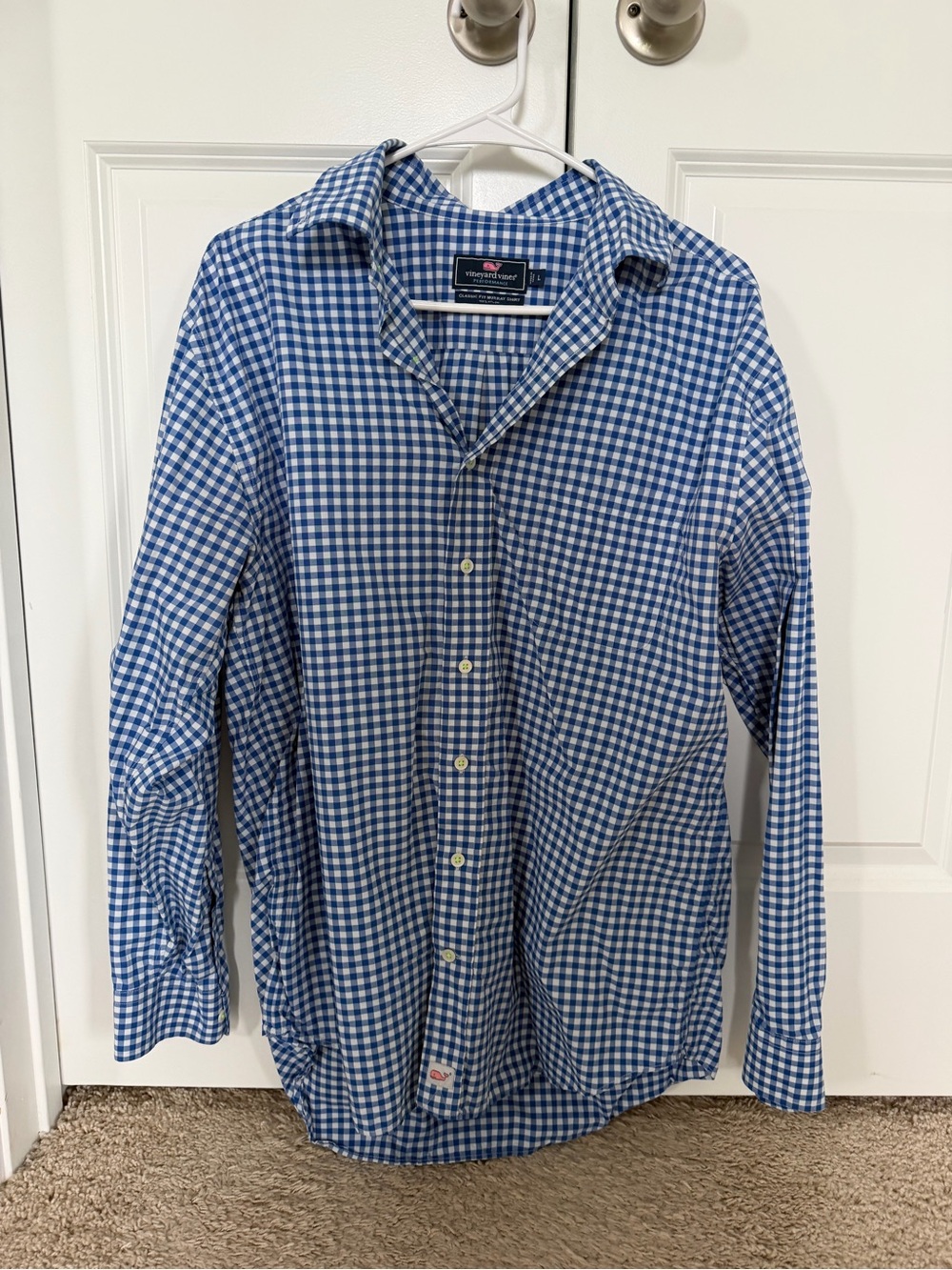 Vineyard Vines Blue and White Gingham Button-Down Shirt